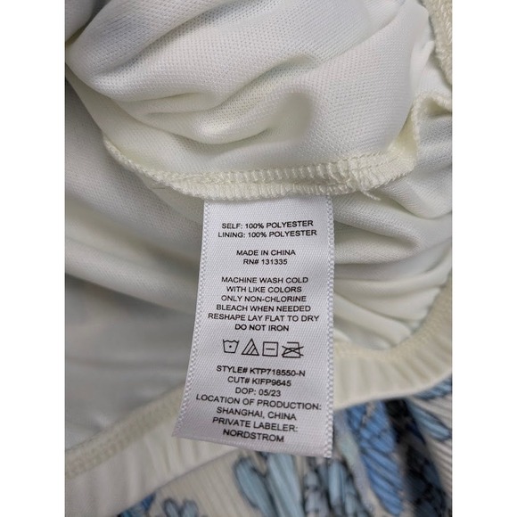 Walking On Sunshine Tank Top Girls XL Blue Floral Pleated Open Back KTP718550-N - Picture 3 of 8